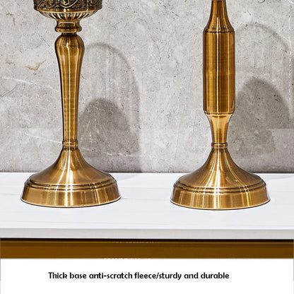 UWYTGF Candle Stands European-Style Candlestick Ornaments Luxury Candle Holder Wedding Wedding Props Romantic Candlelight Dinner Jewelry Candlestick Holder for Candlelight Dinne,One Color,Brass