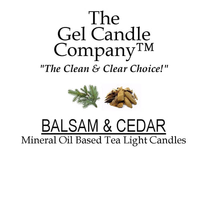 24 Pack Balsam and Cedar Scented Mineral Oil Based Gel Candle Tea Lights - Up to 8 Hours Each by The Gel Candle Company™ in USA