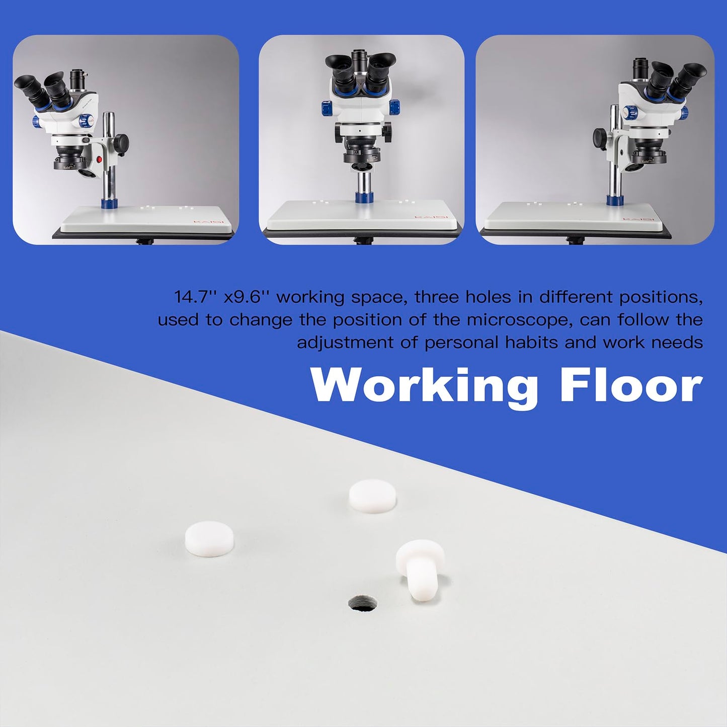 Kaisi TX-350E Professional Soldering Microscope,Trinocular Stereo Microscope, 7X-50X Magnification and WF10x23 Wide Field Eyepieces,Lab Stereo Zoom Microscopes for Electronics Repair
