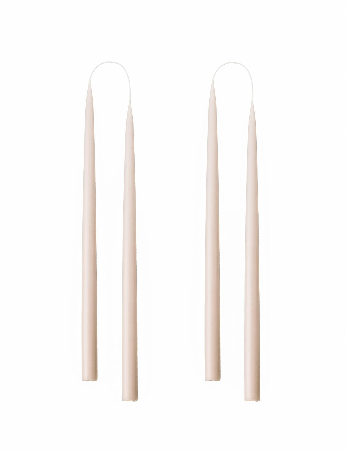 Kunstindustrien® Taper Candles – Set of 4, 13.8" – Made in Denmark, Long Burning Candles 15h, Unscented & Smokeless Candlesticks – Elegant Tall Candles for Weddings, Dinners & Home Decor (Nude)