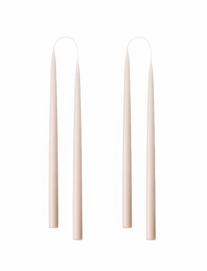 Kunstindustrien® Taper Candles – Set of 4, 13.8" – Made in Denmark, Long Burning Candles 15h, Unscented & Smokeless Candlesticks – Elegant Tall Candles for Weddings, Dinners & Home Decor (Nude)