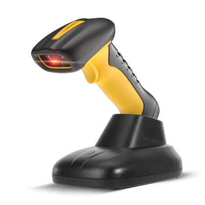 NetumScan Industrial Bluetooth QR Barcode Scanner, IP67 Waterproof & 7M Drop Proof, 1.3M CMOS Sensor Wireless 1D 2D Bar Code Scanner with Charging Stand for Store, POS, Computer, iPhone, Android