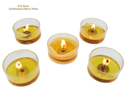 Beeswax Candle Works, 6-Hour Tea Lights (Pack of 27) Clear Cups, 100% USA Beeswax