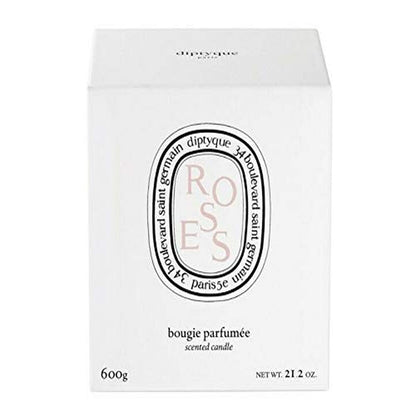 Diptyque Roses Candle 600g Porcelain jar Luxury Candle 100h Burn time 21.1 oz, Pink