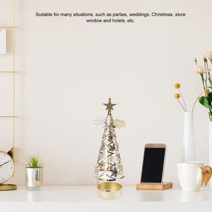 Fdit Candle Holder Christmas Candlestick Aromatherapy Gifts Carousel Creativity Romantic Set Holder Poster (Gold Snowflake)