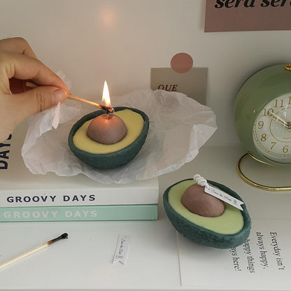 Avocado Shaped Scented Candle,90G Aroma Soy Wax Decorative Candle for Table Photo Prop Birthday Gift,Prefect for Meditation Stress Relief Mood Boosting Bath
