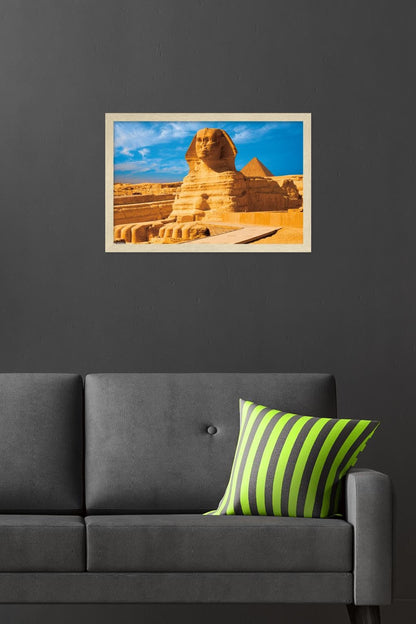 The Great Sphinx Of Giza Wall Poster, 22.4L" x 14.7W", Blonde Framed Version