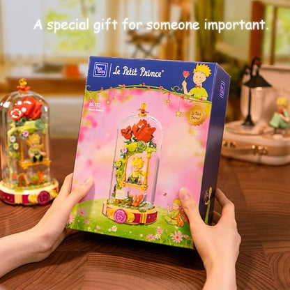 PANTASY Le Petit Prince Building Block Set Rose Swing Collectible Model Creative DIY Dust Cover Decorative Piece Storytelling Minifigure Adults and Kids Home Decor