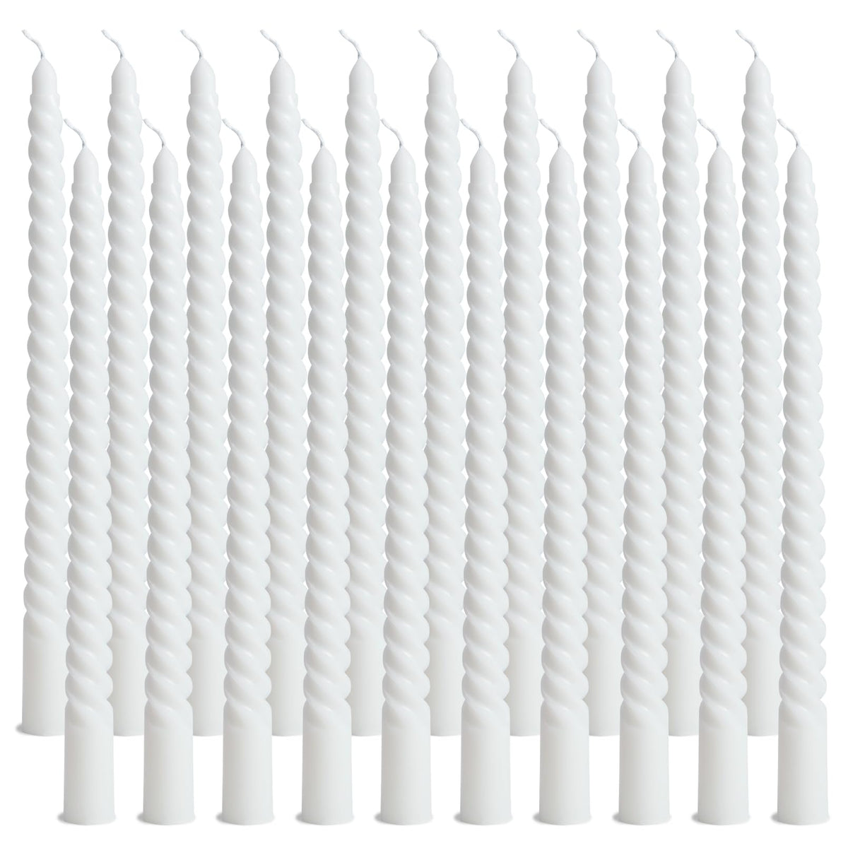 Cptoion Spiral Taper Candles,10 Inch Twisted Taper Candles,Unscented Dripless Twisted Candlesticks, White Spiral Taper Candle for Home Decoration,Dinner Party Wedding Holiday (24 Pcs)