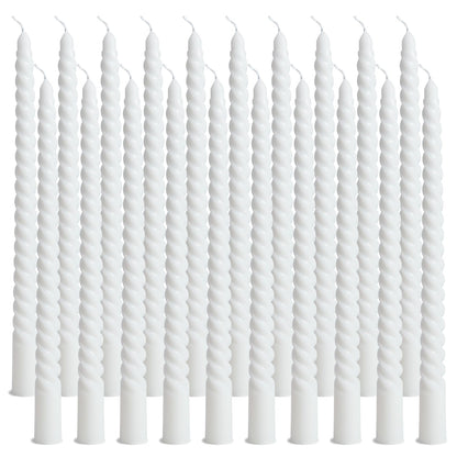 Cptoion Spiral Taper Candles,10 Inch Twisted Taper Candles,Unscented Dripless Twisted Candlesticks, White Spiral Taper Candle for Home Decoration,Dinner Party Wedding Holiday (24 Pcs)
