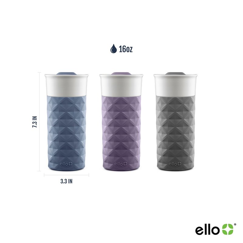 Ello Ogden 16oz Ceramic Travel Mug with Splash-Resistant Slider Lid and Protective Silicone Sleeve, Perfect for Coffee or Tea, BPA-Free, Dishwasher Safe