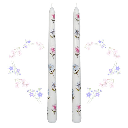 Taper Candles 10 Inch Print Candle Handmade Unscented Blue Daze Long Candles 2 Pack Twisted Candlesticks for Wedding Home Decoration Gifts