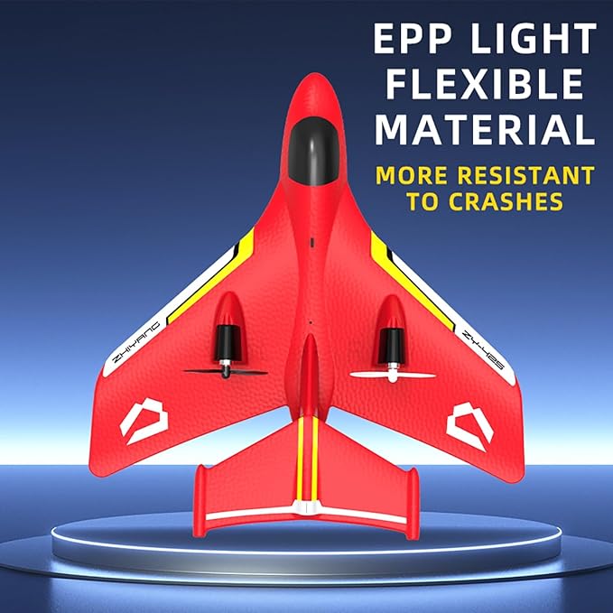 Remote Control Airplanes for Kids 2.4Ghz RC Water Plane Gifts for Boys Age 8-13 Year Old Easy to Fly Mini Glider with Gyro/Lights/2 Batteries Cool Toys for Birthday Christmas(Red)