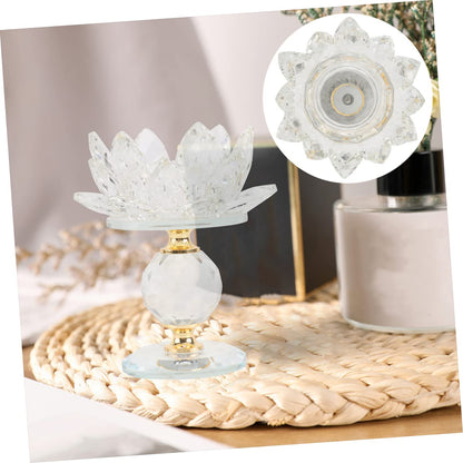 ZUNOXAZ Elegant Crystal Lotus Candle Holder for Wedding Dinner Table Home Office Festival Decor