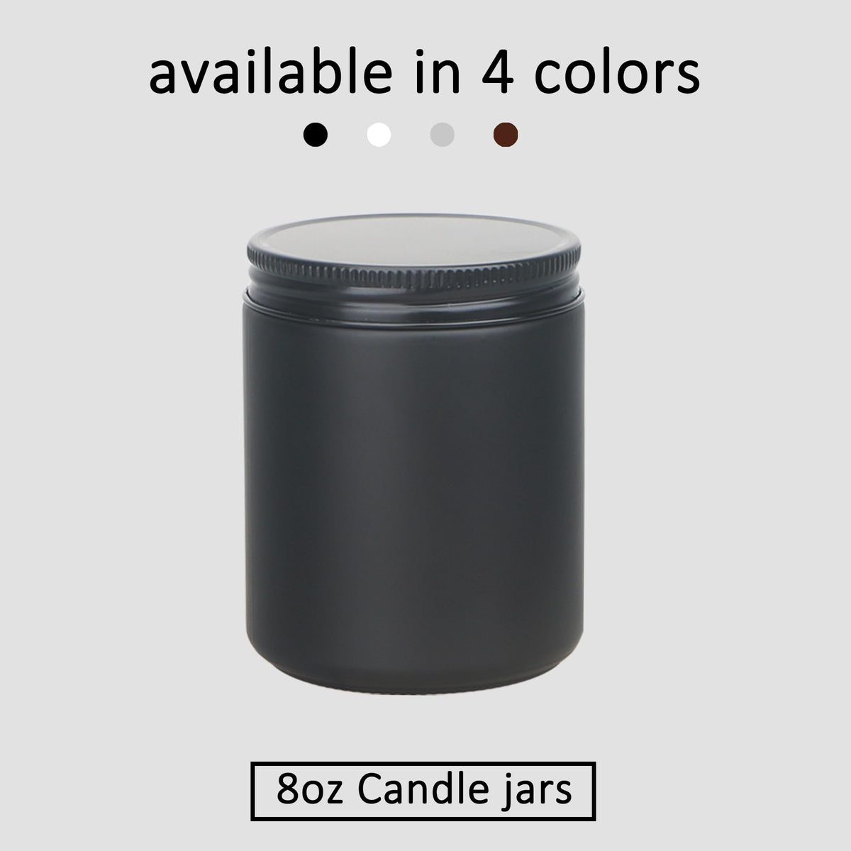 MILIVIXAY 20 Pack 8 OZ Thick Glass Matte Black Candle Jars with All Black Metal Lids-Bulk Empty Candle Jars for Making Candles-Canning Jar for Spice, Liquid, Sample- Dishwasher Safe.