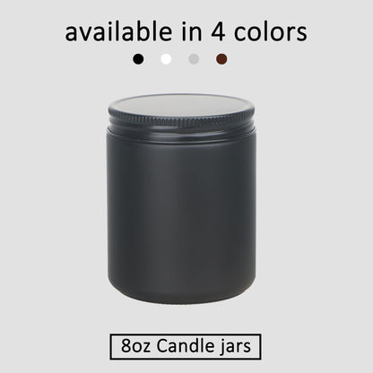 MILIVIXAY 20 Pack 8 OZ Thick Glass Matte Black Candle Jars with All Black Metal Lids-Bulk Empty Candle Jars for Making Candles-Canning Jar for Spice, Liquid, Sample- Dishwasher Safe.