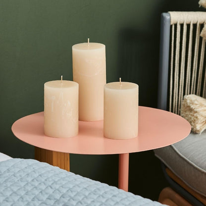 Simply Soson 3x6 inch Ivory Pillar Candles Set of 3, Rustic Texture, Unscented Ivory Candles, Dripless Candles, 3 inch Pillar Candles Ideal as Wedding, Parties, Spas, Dinner, Home Decoration, Church