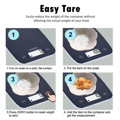 NUTRI FIT Digital Food Scale, 11lb Kitchen Scale Digital Weight, Cooking Scale for Food Ounces and Grams, 4 Units with 0.1oz/1g Precision, LCD Display with Tare Function