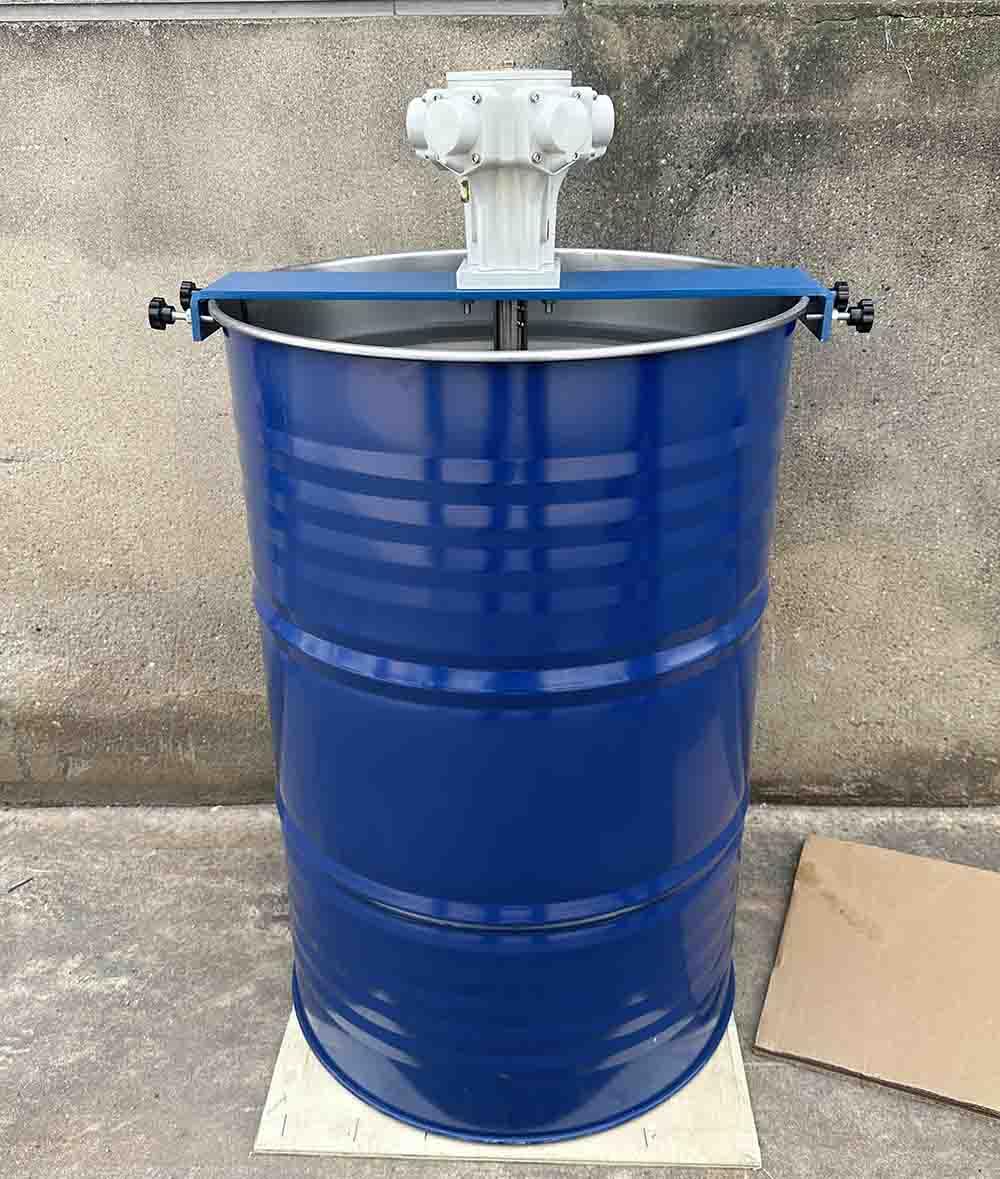 TEBILIKU 55 Gallon Drum Paint Mixer 3/4HP for 1-5000mPas Viscosity Chemical Material Air Tank Agitator, Paint Stirring Machine, Pneumatic Type