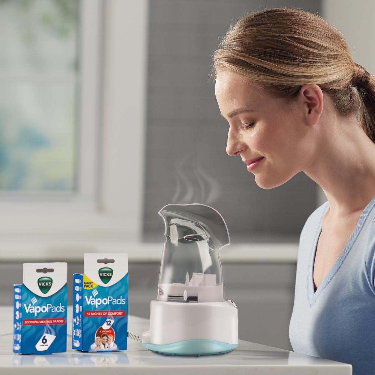 Vicks Personal Steam Inhaler for Targeted, Natural Steam Relief for Allergies, Congestion, Cough & Colds, and Sinus Irritation, Use with VapoPads - 1 Included