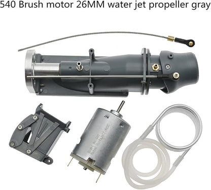 RC Boat Jet Pump Water Thruster Jet Pump 26mm Propeller Portable Power Motor Spray Water Thruster for RC Boat DIY Replaces Gray