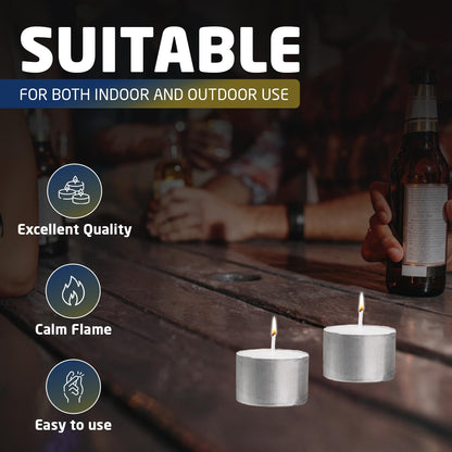 1ABOVE Tea Light Candles 4 Hour Long Burn Time White Unscented. (50 Pack)