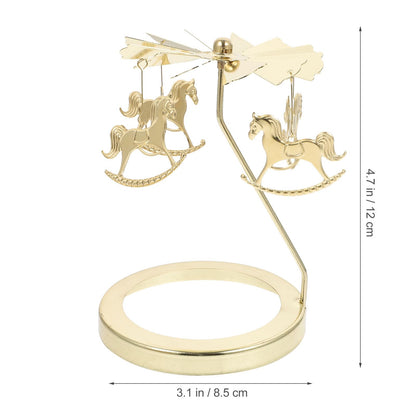 WATIIFUFU Rotating Tealight Holder Iron Candle Holder Carousel Pendant Elegant Romantic Decor Gift for Valentines Christmas Party Home