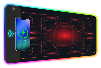 ToLuLu RGB Gaming Wireless Charging Mouse Pad, 5/7.5/10/15W 10 Light Modes LED Mouse Pad Computer Keyboard Mat Mousepad, 800x300x4MM Extended Large Desk Mat for Gaming, MacBook, Laptop, PC, Galaxy