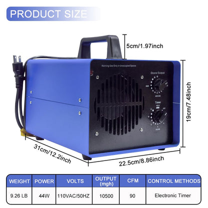 0zone Generator, 3500 Sq/Ft Portable 0zone Machine Ionizer for Commercial, Industrial, Car, Home, Basement