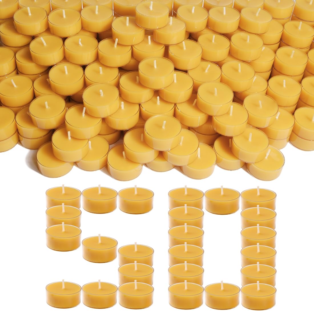 50 Candles +8 Glass Candle Holders