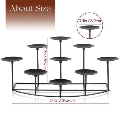 Candeldo Candelabra Fireplace Candle Holder: Black Metal Pillar Candle Holders for Inside Fireplace Mantle Decor Floor Candelabras Table Centerpiece