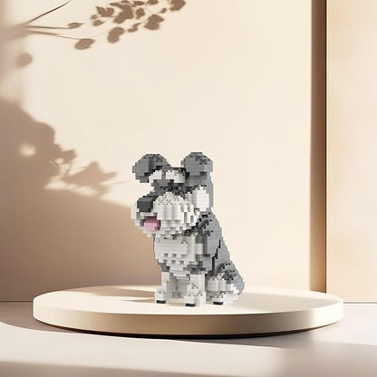 Larcele Micro Building Blocks Animal Set DIY 3D Building Toy Bricks934 Pieces KLJM-05(Schnauzer)
