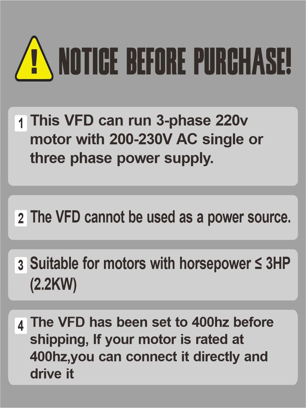 HUANYANG VFD Variable Frequency Drive,1 or 3 Phase Input, 3 Phase 0-400HZ Output, 2.2kW 3HP 220V 10A for Motor Speed Control,FC Series