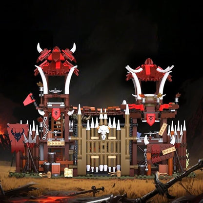 Medieval Bonefire Gate Building Bricks SetMiddle Building Set House Building Block Toy Living Room DecorationsCollectible Display Set for Adults1279pcs