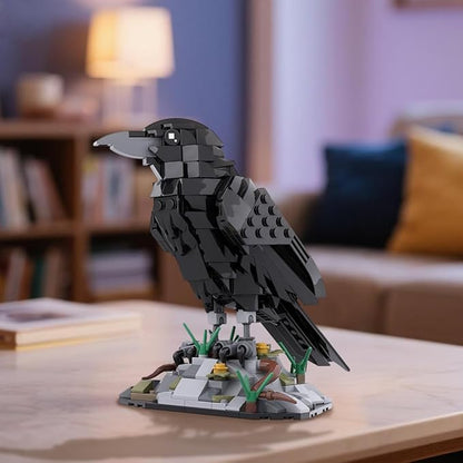 Raven Bird Animal Building Set Mechanical MOC Bird Bricks Animal Collection for Adults Home Office Art Decor Creative Gifts Designed by SKABRAM- 357 Pieces