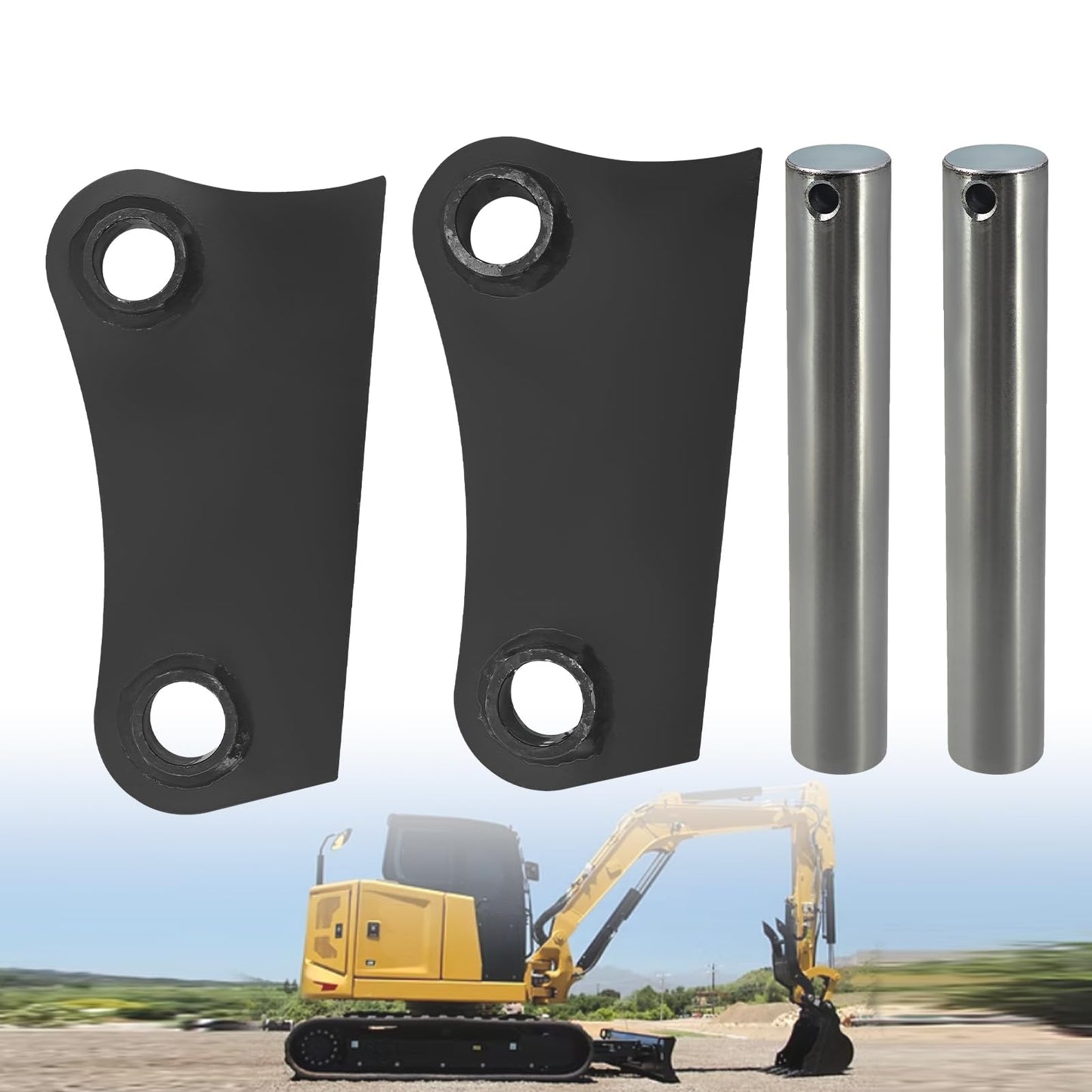 ShareZem 50mm Bucket Attachment Ear Weld on 12“ C-C A Pair with Pins and Screws for Caterpillar 307 308 309 Mini Excavator