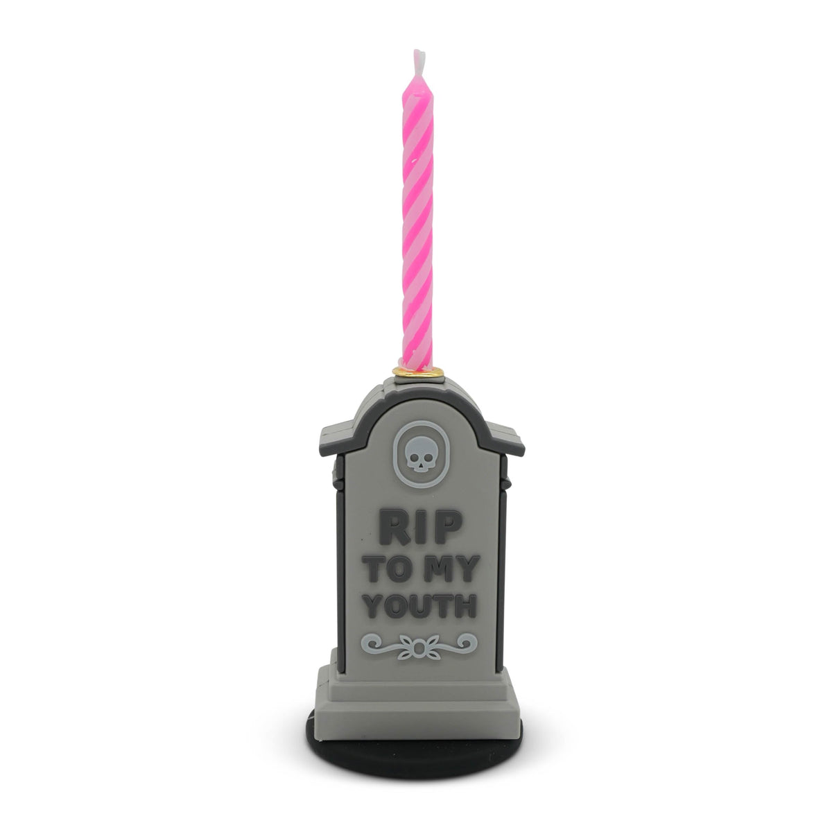 GOOFBALLS Funny Birthday Candle Holder – Humorous Party Decoration & Gag Gift – Quirky Cake Topper for Adults & Friends - Tombstone