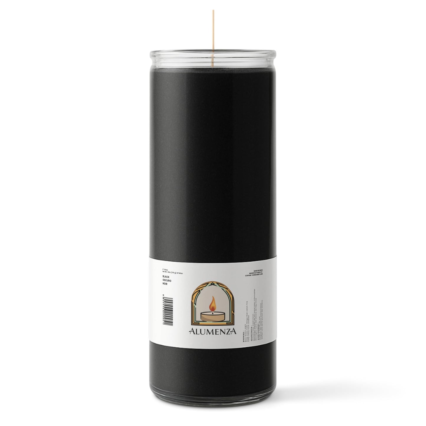 Alumenza 3 Pack Black 7 Day Candles in Glass Jar – Paraffin Wax, Clean Burning Unscented | Large & Tall Devotional Prayer Pillar Candles for Home, Memorial, Spells, Long Lasting