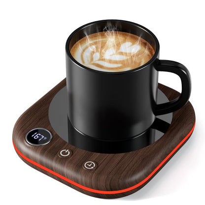 Mug Warmer Upgraded,Coffee Mug Warmer for Desk LEDs Light 3 Temp Settings (113-167°F) 1-12H Timer 4 H Auto Shut Off Beverage Cup Candle Warmer for Coffee Tea Milk(Wood Grain)