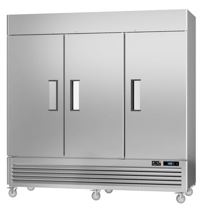VEECOOL 72 cu.ft Commercial Refrigerator WiFi-Enabled, 82" Two Section Full Door Stainless Steel Reach in Refrigerator, LED Lighting, App and Digital Control, R290 Refrigerant, ETL&ETL Sanitation