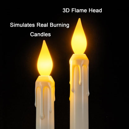 Meigic 6 Pcs Sensor Dawn to Dusk Window Candles, Flickering Battery Candles for Windows, Ultra Bright Fake Candle Lights with Gold Holders, Led Candlesticks for Xmas Home Decor, Warm Yellow Light