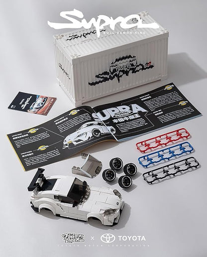 dOMOb Toyota Supra Car Building Kit – 367 pcs Building Blocks Set w/Container Display Box – Modular Scale 1:32 Model – Bricks Toy for Kids &amp Adults 8+ – for Boys Hobbyist Collector