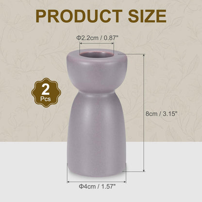 uxcell 2 Pack Candlestick Holder Purple Ceramic Taper Candle Holder Candle Stand Holders Modern Style Decoration for Centerpiece Tabletops Anniversary