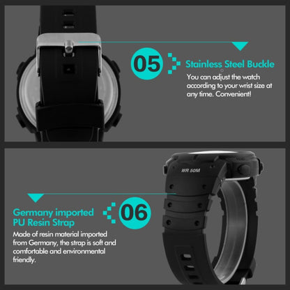 Mens Digital Waterproof Sports Watch LED Screen Large Face Military Watches for Men Casual Luminous Stopwatch Alarm Simple Army Watch