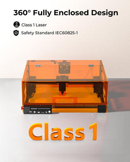Laser Engraver, Woxcker L2 MAX 10W Enclosure Laser Cutter and Engraver Machine, 300x300mm Bed Size CNC Engraving Machine 0.01mm High Precision for Wood Stainless Steel Glass Metal (Class 1 10000mW)