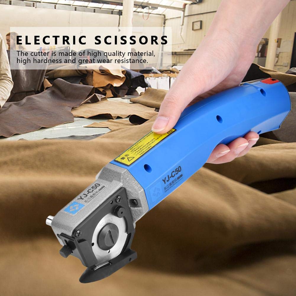 4500rpm 35W Electric Scissors Rechargeable Fabric Leather Cloth Cutter Shears Round Knife Cloth Cutting Machine 100-240V US Plug