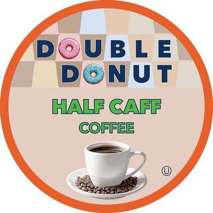 Double Donut Coffee Half Caff Pods - Single Serve Medium Roast for Keurig | 80 Count