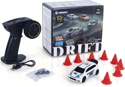 TOUCAN RC HOBBY 2.4GHz Mini RC Drift Car 1/43 Racing Vehicles High Speed 4WD Ready to Go Mini Car Radio Battery Lights Model Gyroscope for Ages 14+