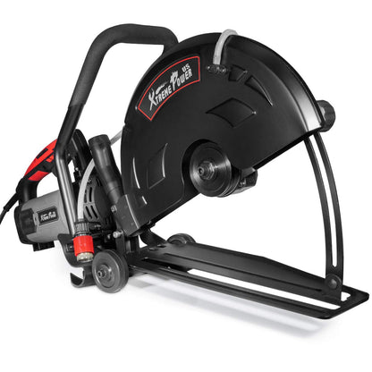 XtremepowerUS 3200W Electric 16" Concrete Cut Off Saw Wet/Dry Circular Saw Disc Cutter Guide Roller Masonry Brick Build-In Water Line with Blade