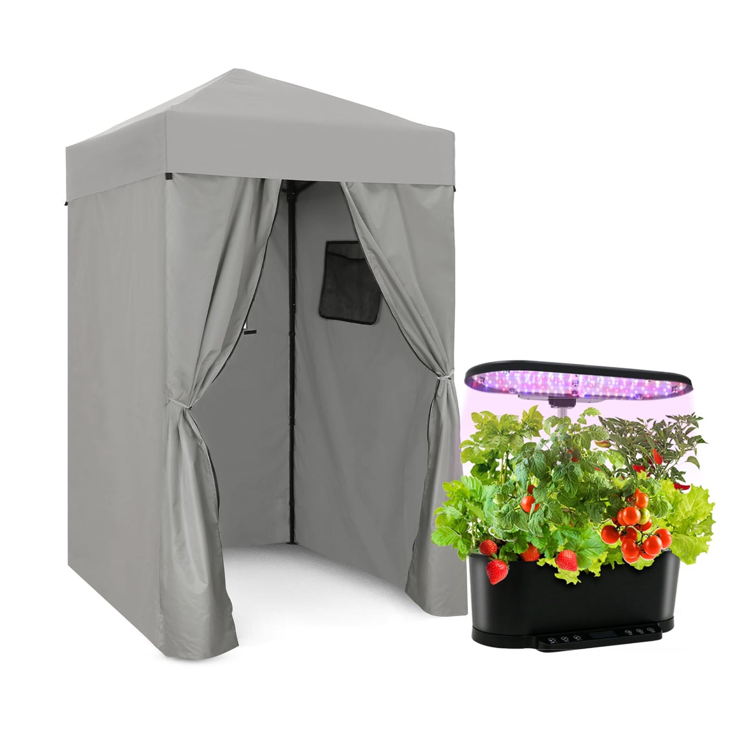 EAGLE PEAK Flex Ultra Compact 4x4 Pop-up Canopy with 15 Pods Hydroponics Growing System